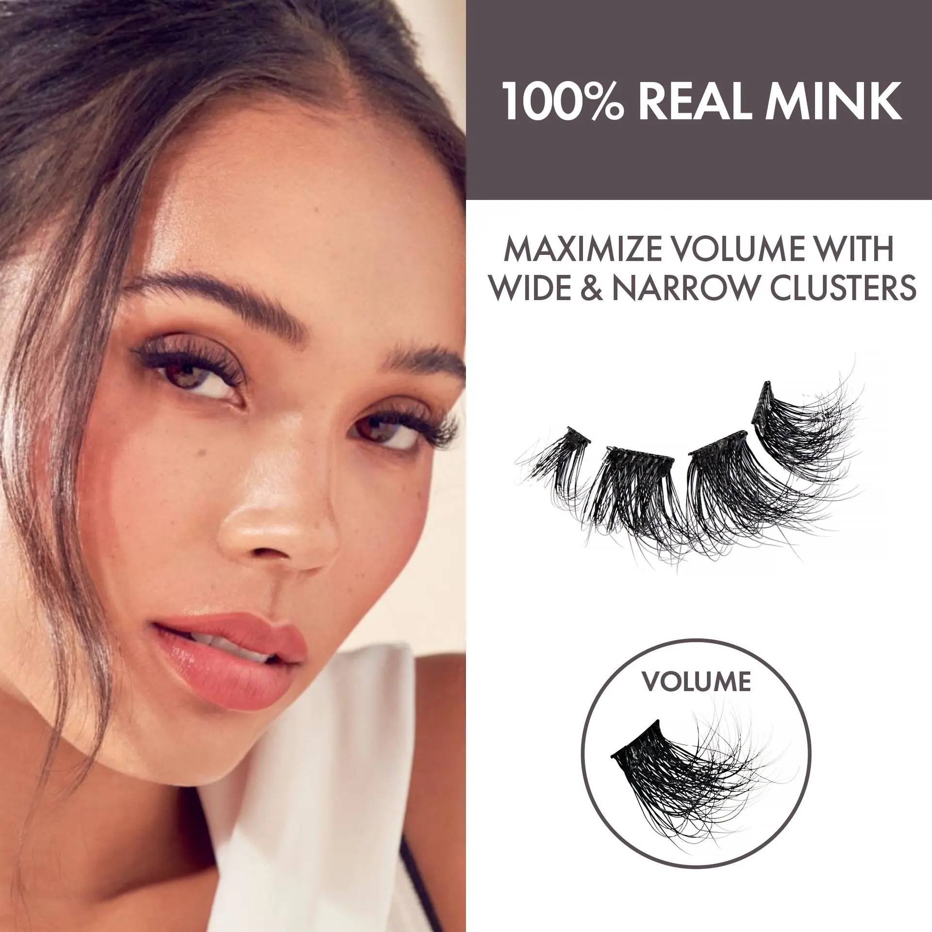 I-ENVY Press & Go 100% Real Mink Pre-Glued Press-On Lash Clusters Kit - 22 Self-Adhesive Lashes & Applicator - Image 2