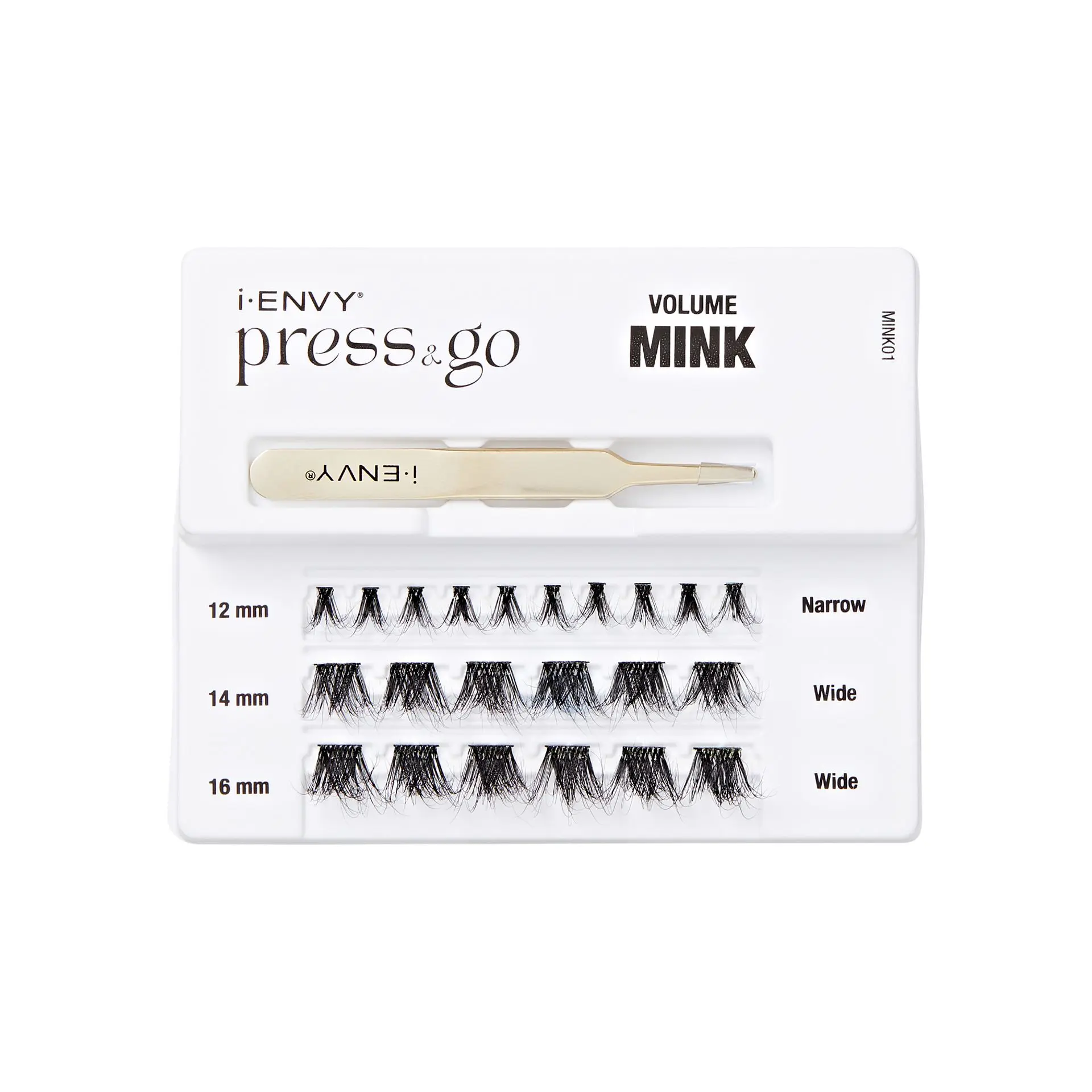 I-ENVY Press & Go 100% Real Mink Pre-Glued Press-On Lash Clusters Kit - 22 Self-Adhesive Lashes & Applicator - Image 3