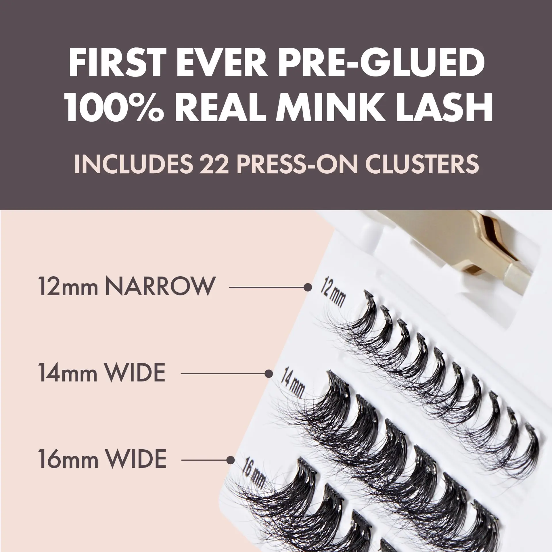 I-ENVY Press & Go 100% Real Mink Pre-Glued Press-On Lash Clusters Kit - 22 Self-Adhesive Lashes & Applicator - Image 5