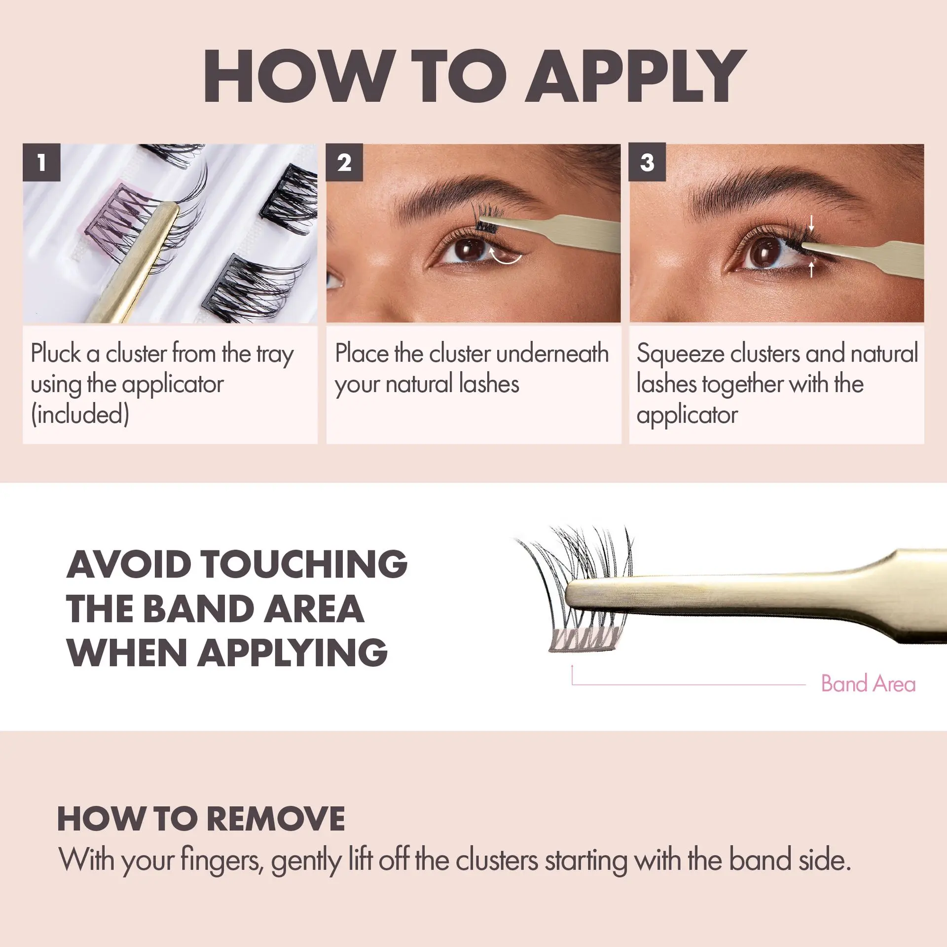 I-ENVY Press & Go 100% Real Mink Pre-Glued Press-On Lash Clusters Kit - 22 Self-Adhesive Lashes & Applicator - Image 7