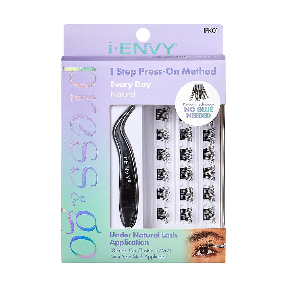 i-ENVY Press & Go All-In-One Lash Kit - Self-Adhesive, No Glue False Eyelash Clusters, 1-Step Press-On Application, Damage-Free & No Residue - Image 3