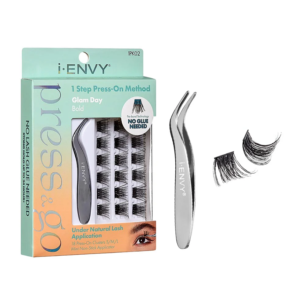 i-ENVY Press & Go All-In-One Lash Kit - Self-Adhesive, No Glue False Eyelash Clusters, 1-Step Press-On Application, Damage-Free & No Residue - Image 7