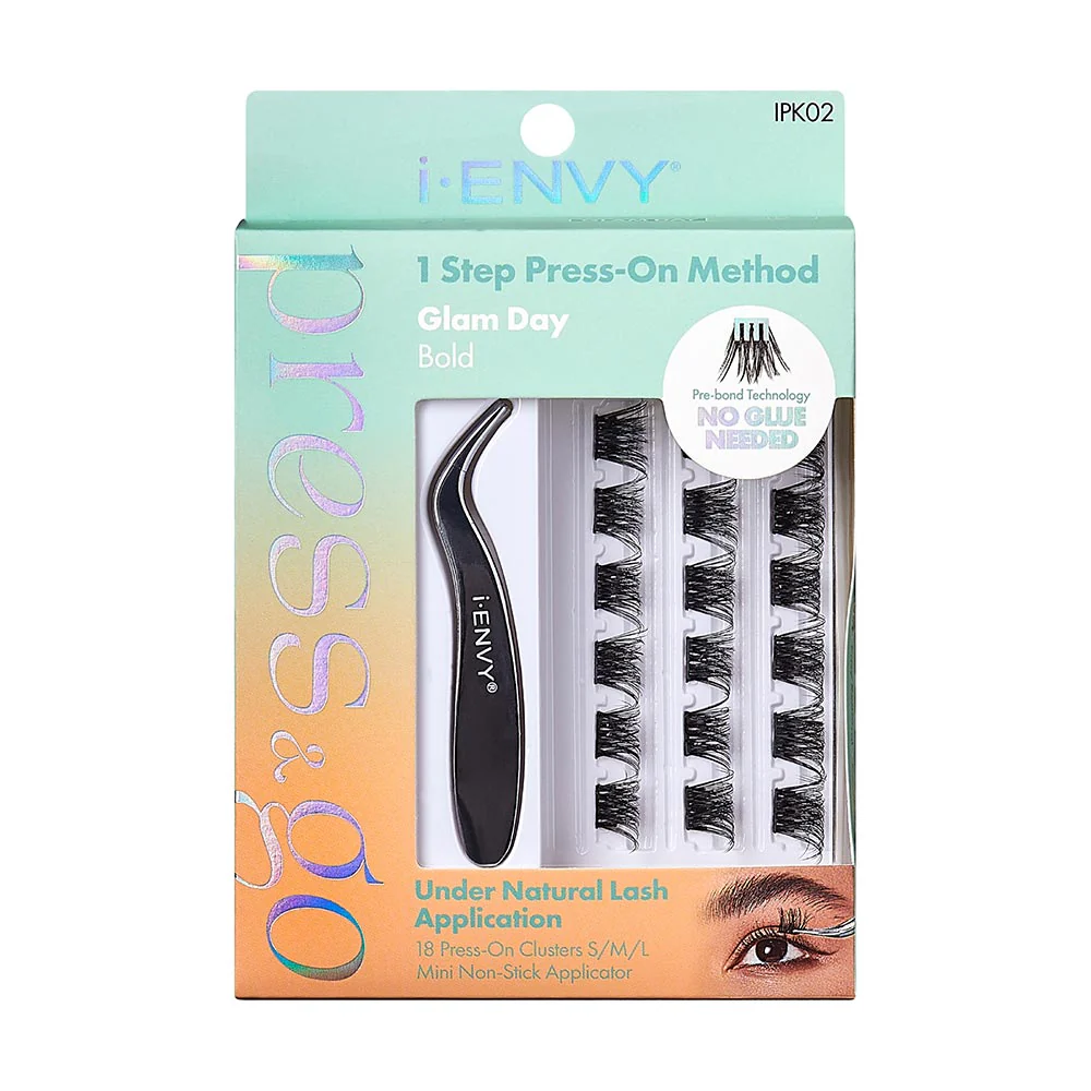 i-ENVY Press & Go All-In-One Lash Kit - Self-Adhesive, No Glue False Eyelash Clusters, 1-Step Press-On Application, Damage-Free & No Residue - Image 8