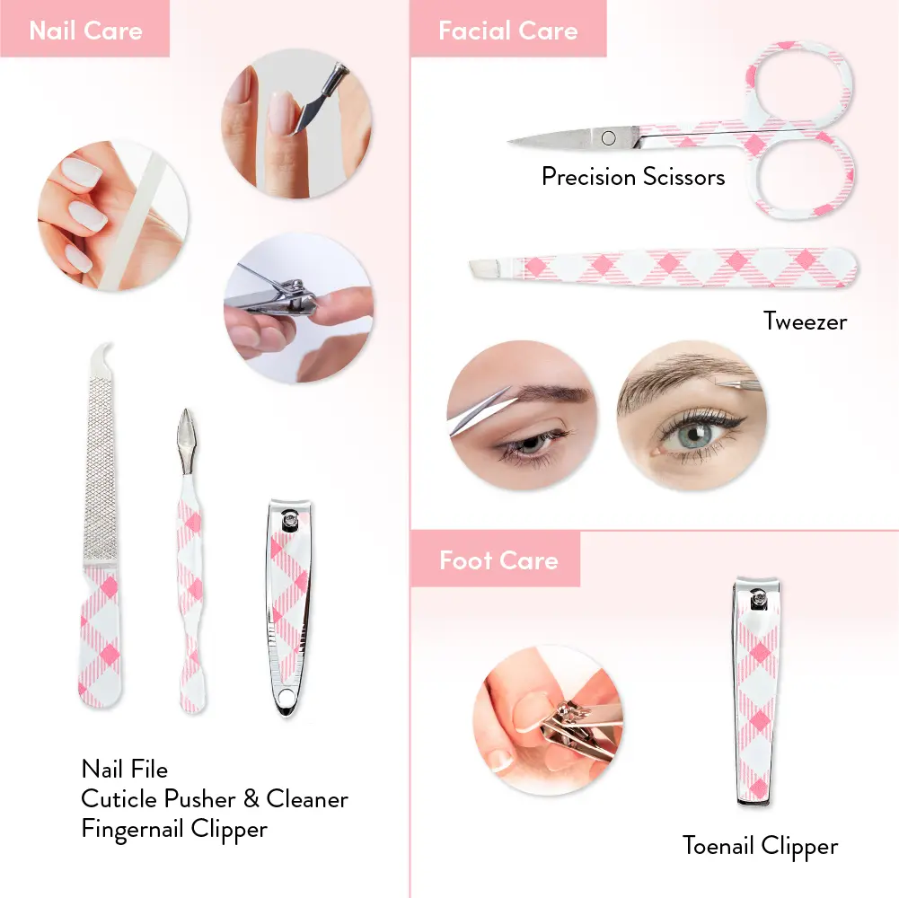 éclat Printed All-in-One Manicure & Pedicure Grooming Kit with Travel Case (6 pcs) - Image 13