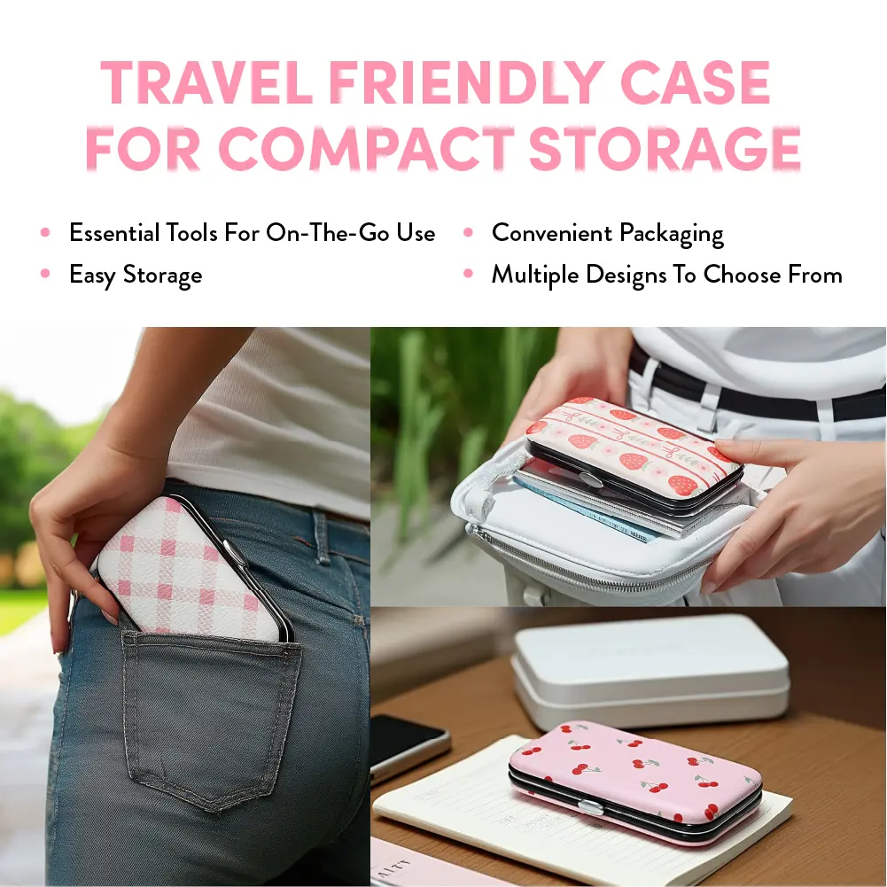 éclat Printed All-in-One Manicure & Pedicure Grooming Kit with Travel Case (6 pcs) - Image 14