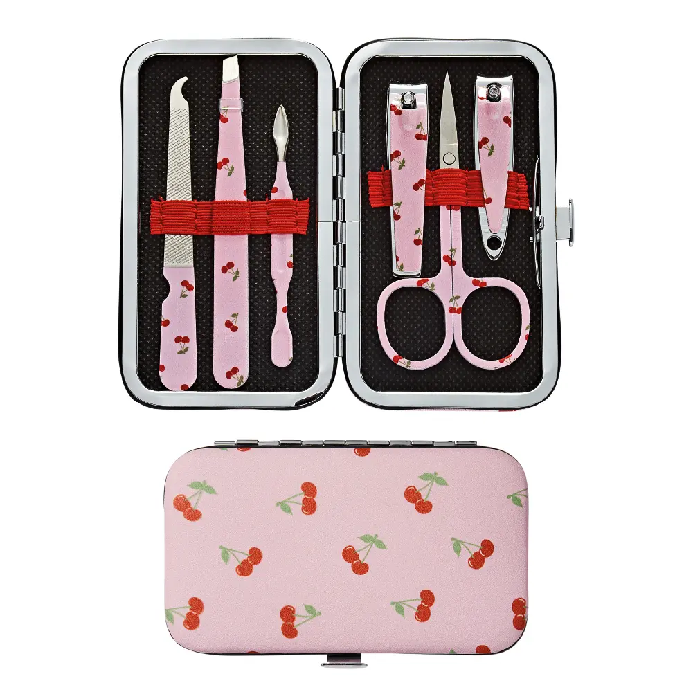 éclat Printed All-in-One Manicure & Pedicure Grooming Kit with Travel Case (6 pcs) - Image 5