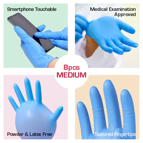 RED by KISS Professional Blue Nitrile Gloves (8pcs) - Image 10