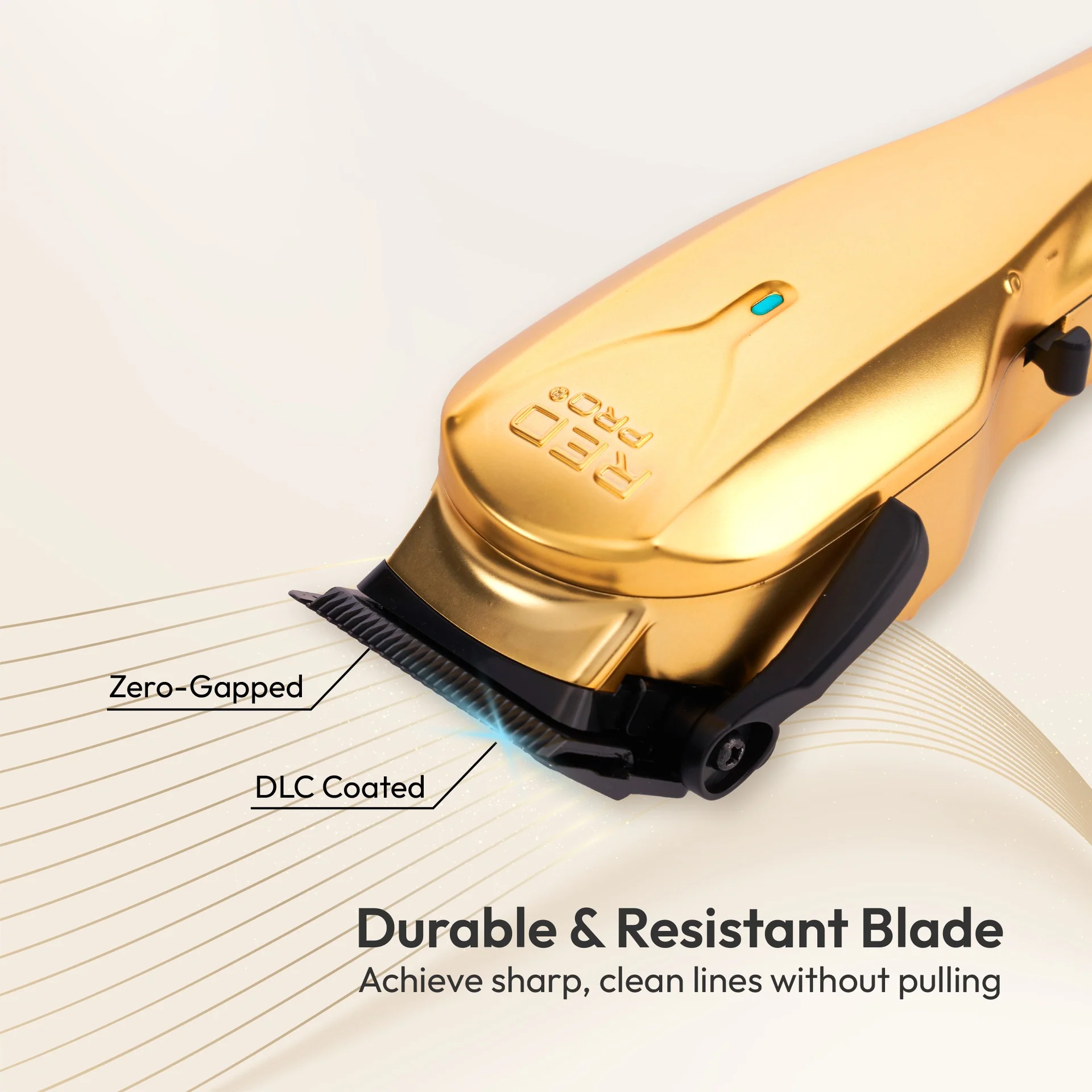 Red PRO Professional Cordless Clipper - Matte Gold - Image 2