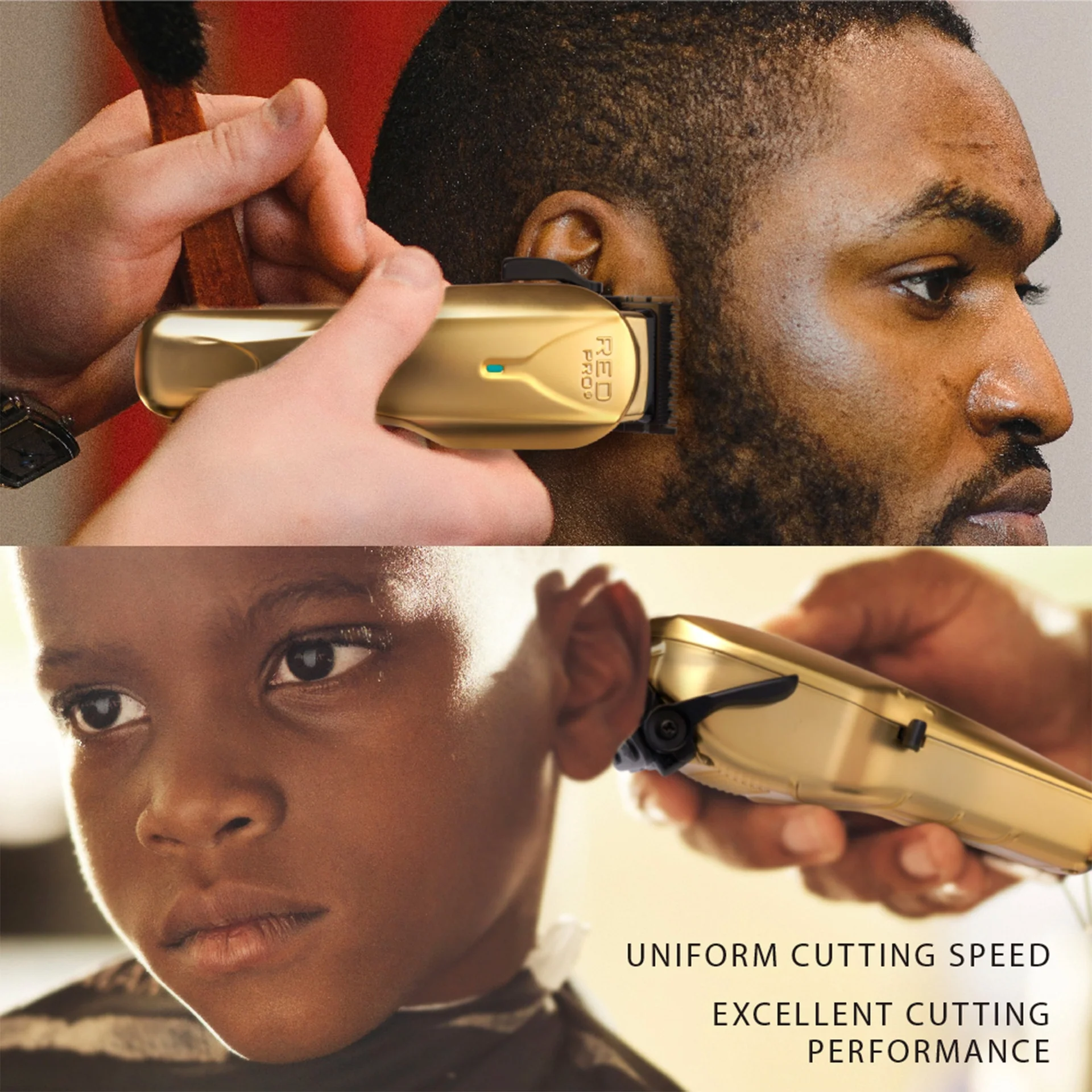 Red PRO Professional Cordless Clipper - Matte Gold - Image 5