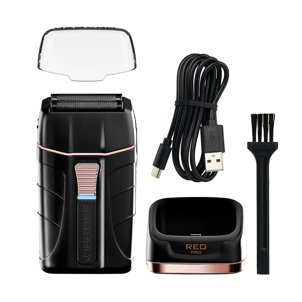 Red PRO Professional Cordless Shaver - Matte Black (Charging Stand Included) - Image 2