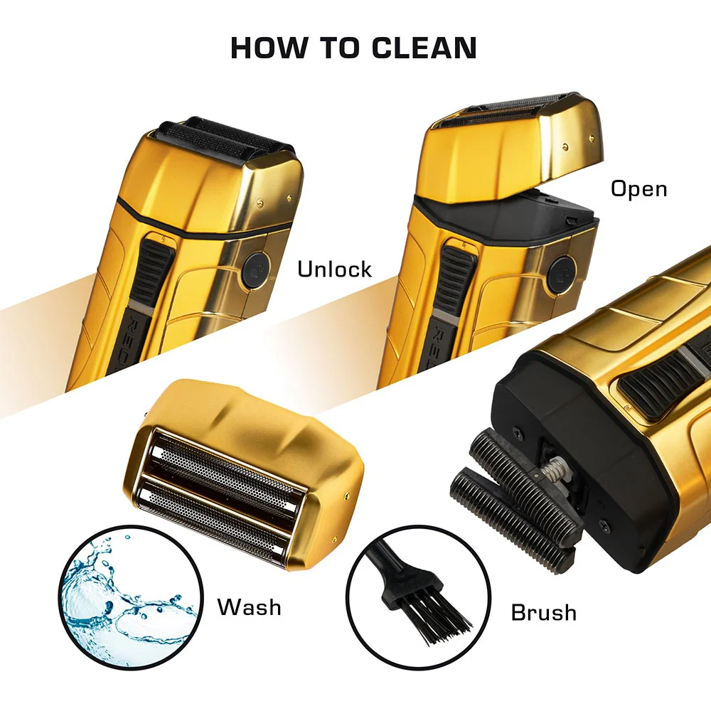 Red PRO Professional Cordless Shaver - Matte Gold - Image 6
