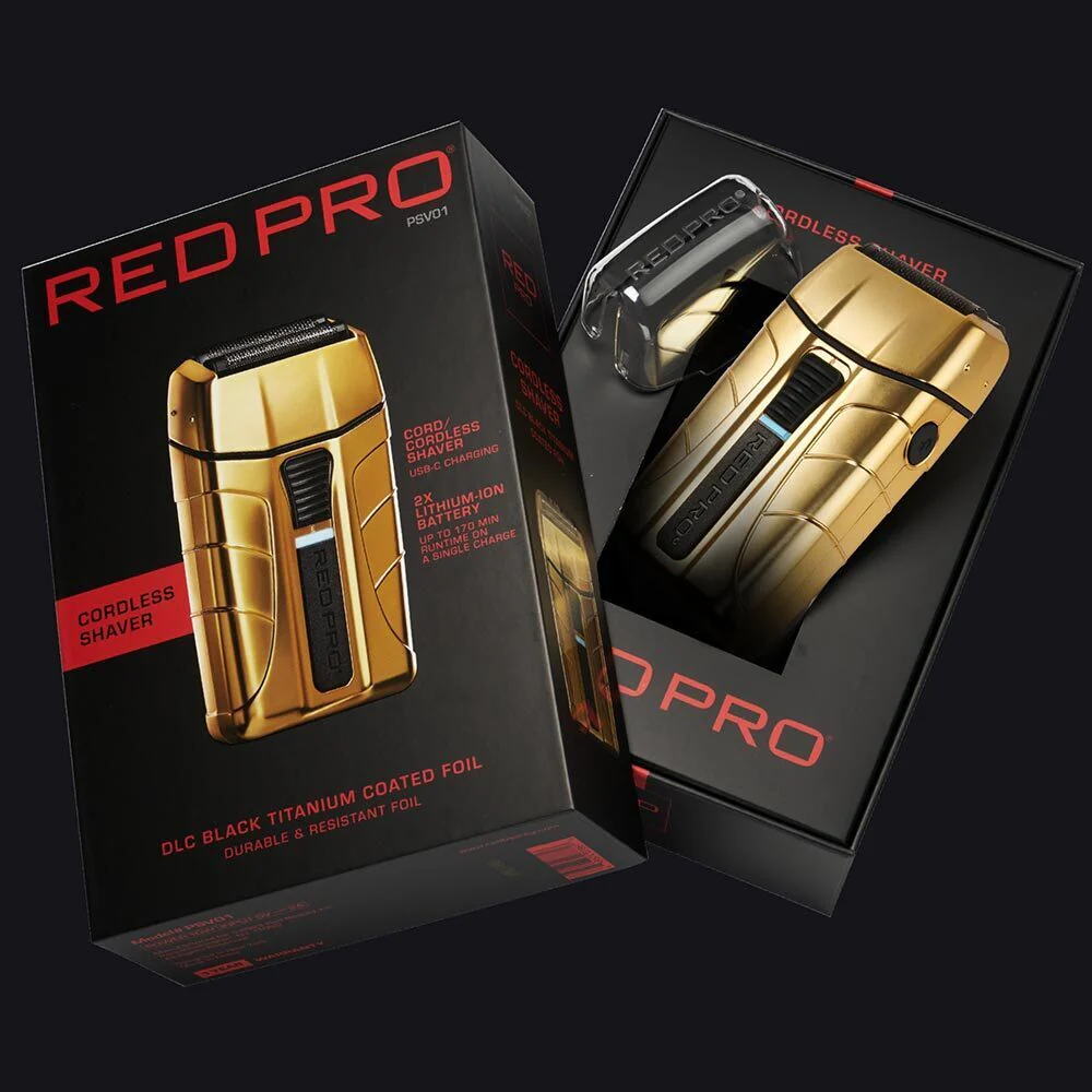 Red PRO Professional Cordless Shaver - Matte Gold - Image 7