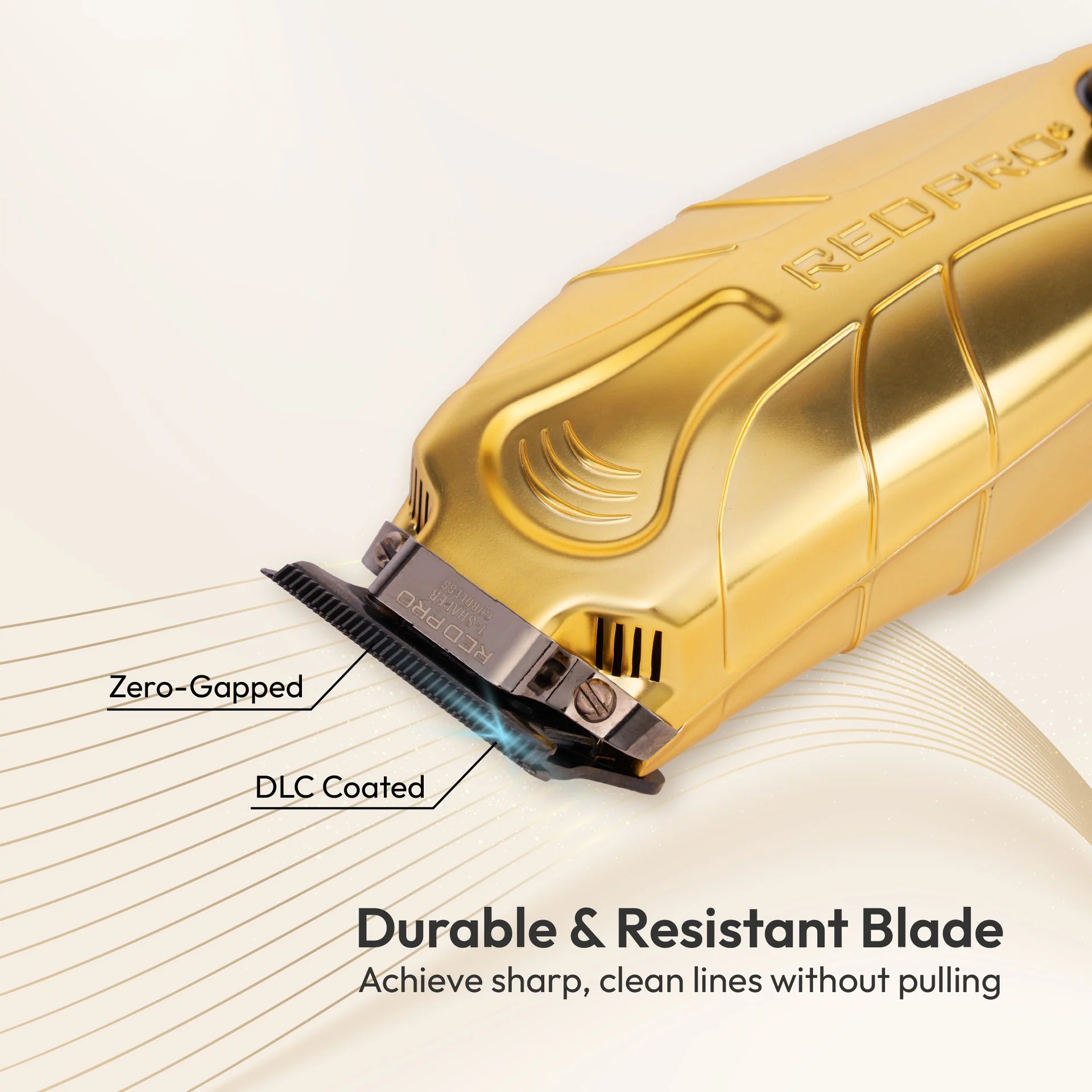 Red PRO Professional Cordless Trimmer DLC (Diamond-Like Carbon) - Matte Gold - Image 2