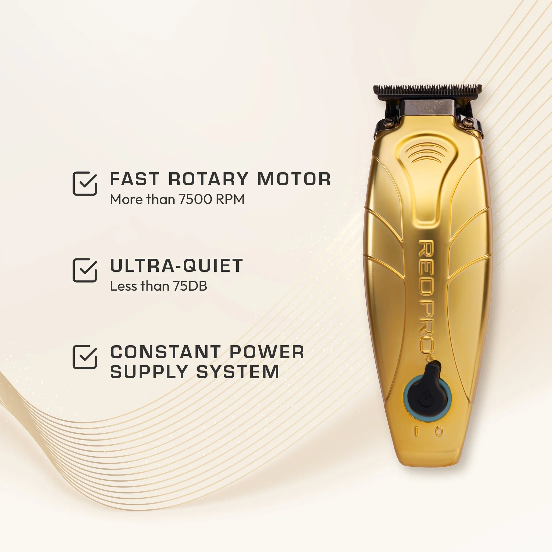 Red PRO Professional Cordless Trimmer DLC (Diamond-Like Carbon) - Matte Gold - Image 3
