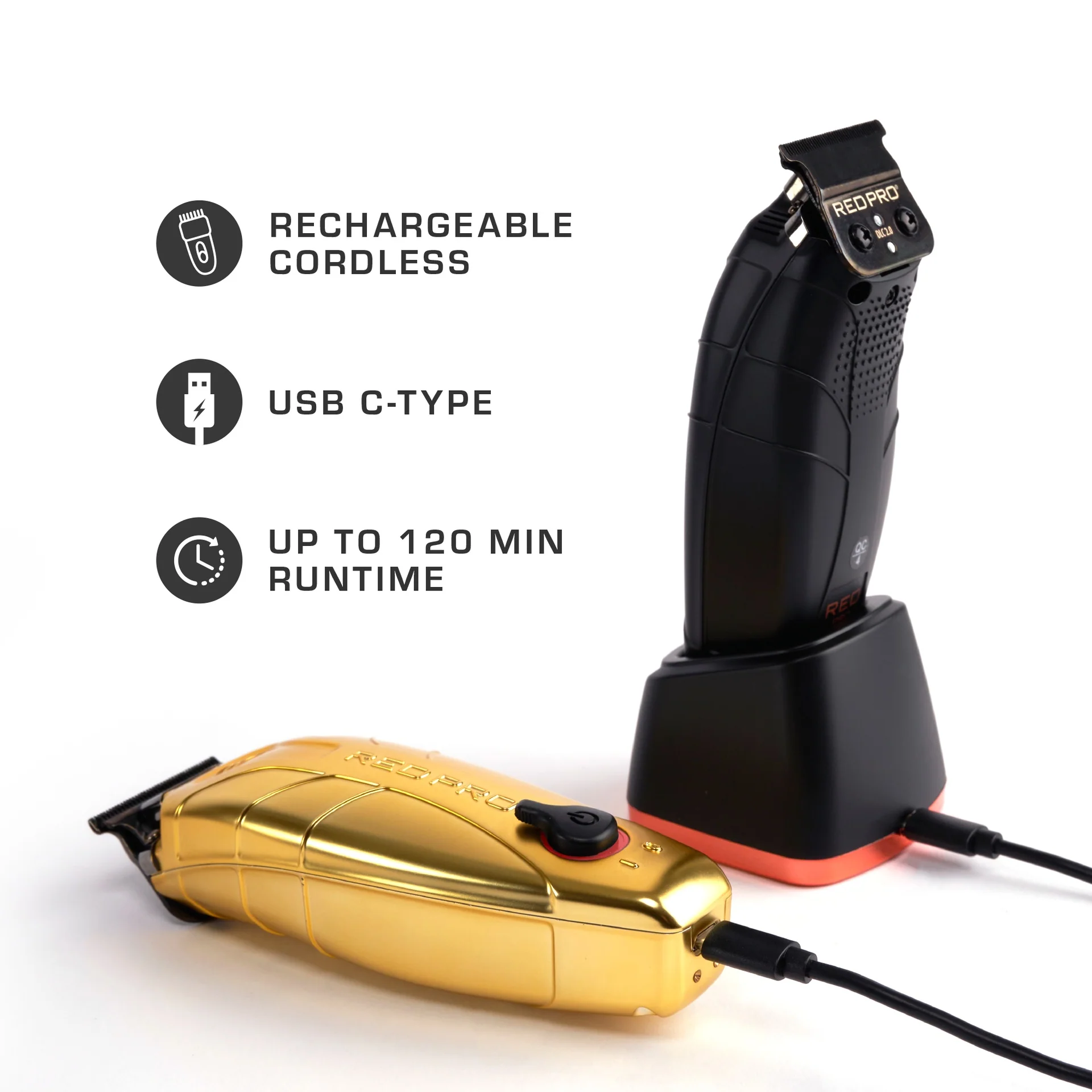 Red PRO Professional Cordless Trimmer DLC (Diamond-Like Carbon) - Matte Gold - Image 4