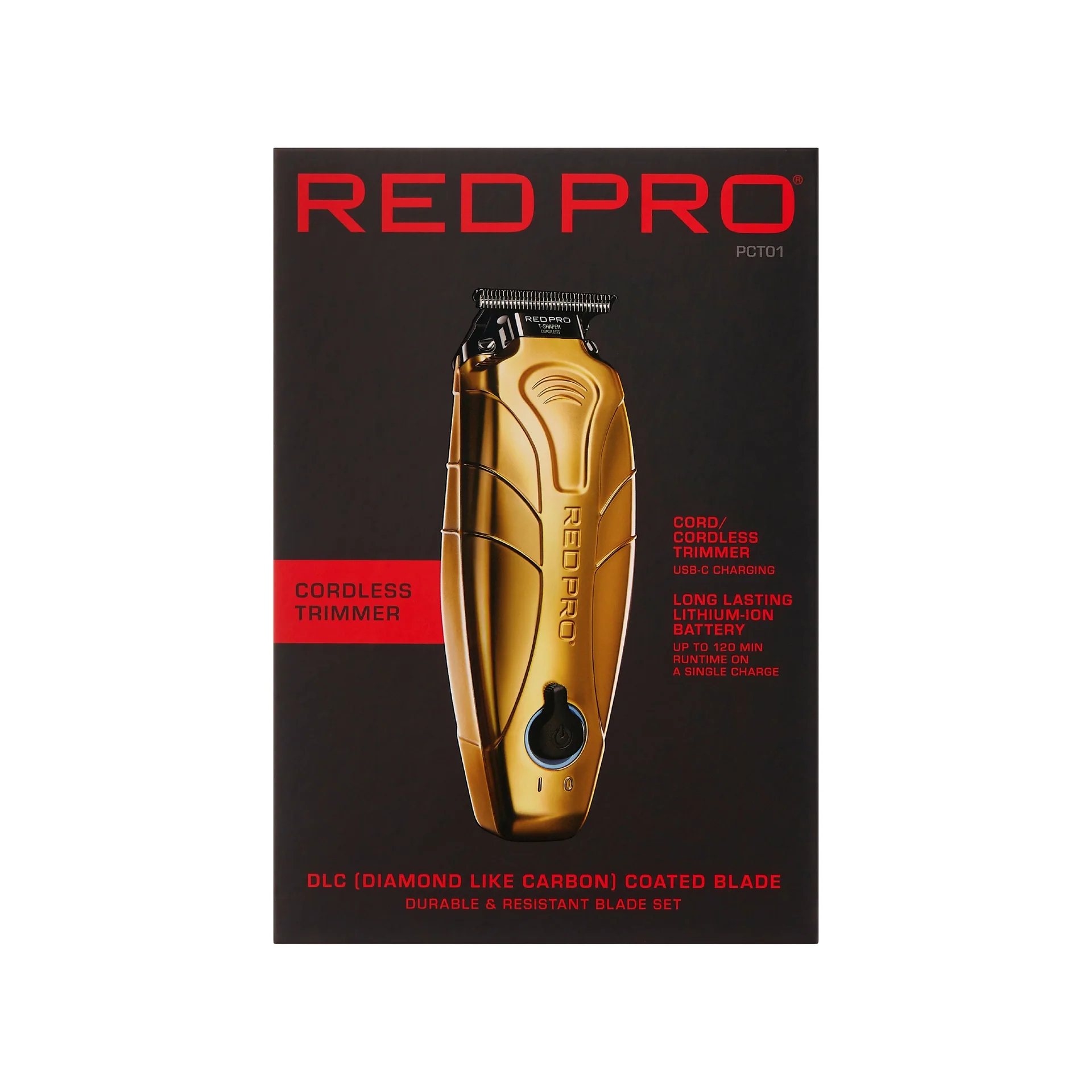 Red PRO Professional Cordless Trimmer DLC (Diamond-Like Carbon) - Matte Gold - Image 6