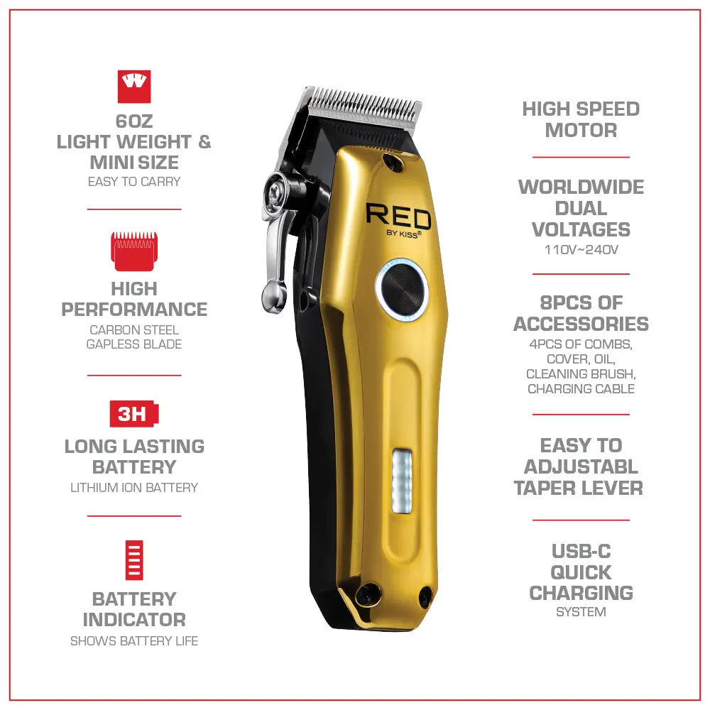 RED by KISS Rechargeable Mini Cordless Hair Clipper - Image 4