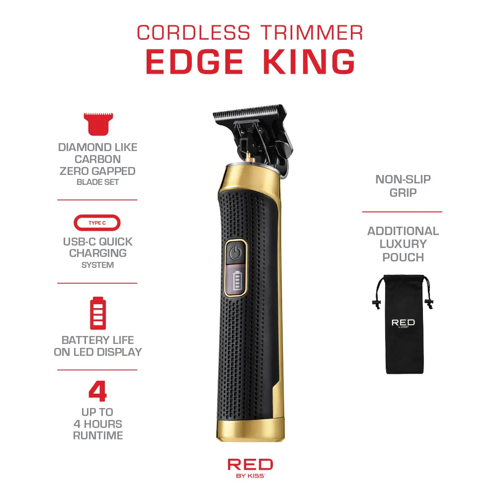 RED by KISS DLC Zero-Gap Cordless Trimmer with USB-C & 4-Hour Battery - Image 4