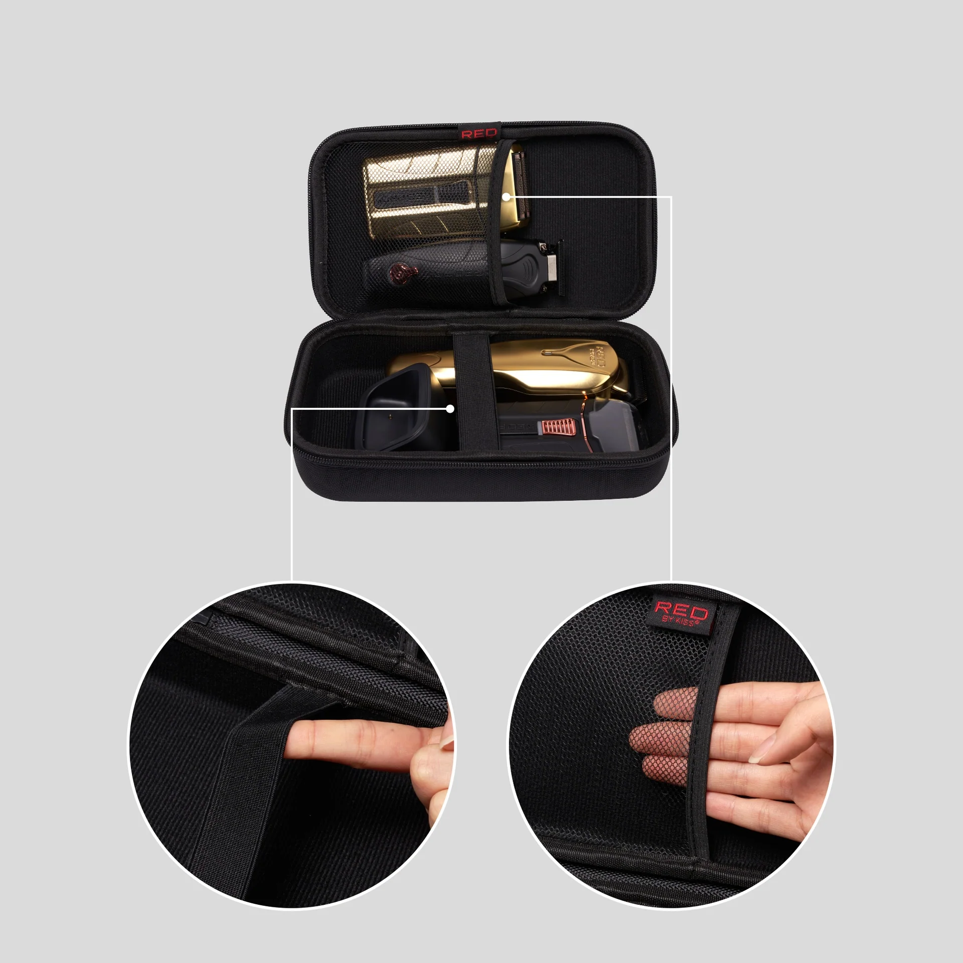 Red PRO X-King Vector Motor Cordless Hair Clipper & Free Grooming Portable Organizer Bag - Image 10