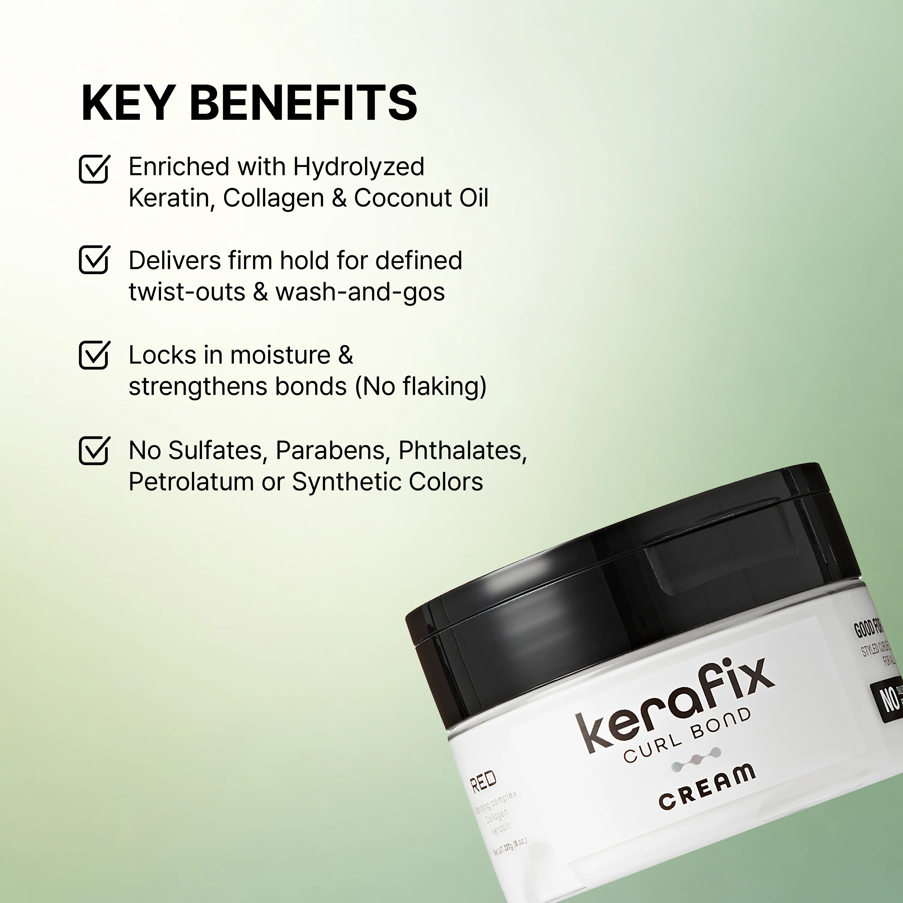 RED by Kiss Kerafix Curl Bond Collection - Anti-Frizz Bond Repair Hair Styling & Essential Prep for All Curl Types (2A-4C), with Keratin & Coconut Oil - Image 16