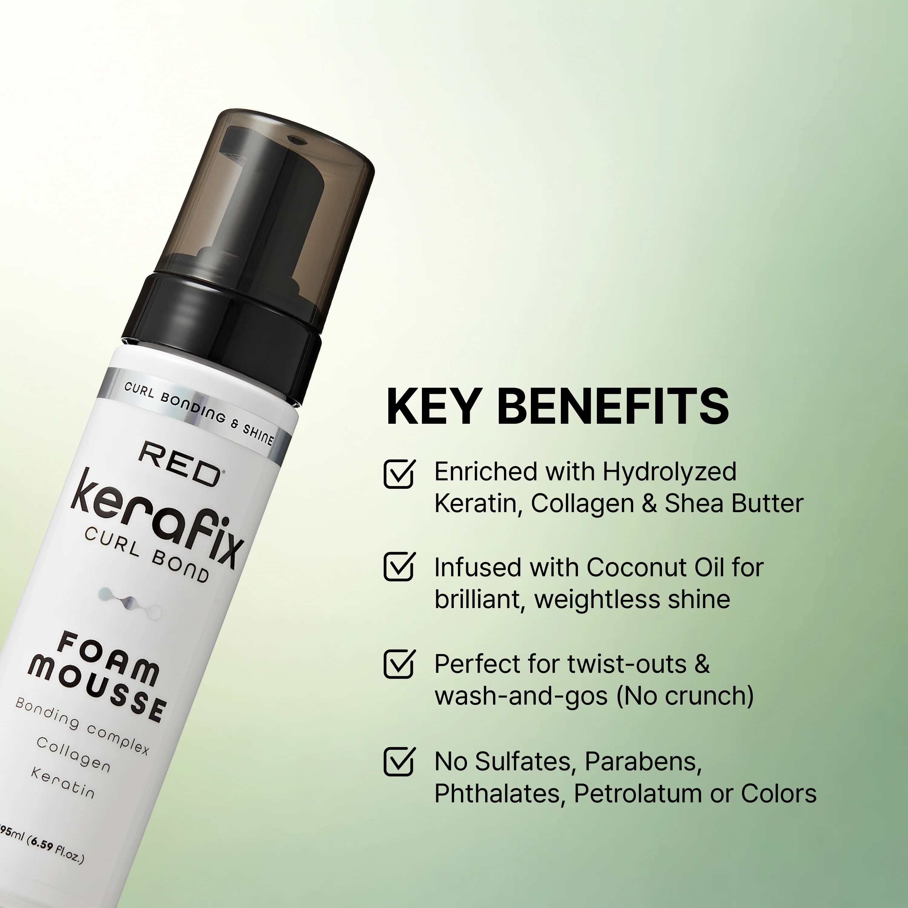RED by Kiss Kerafix Curl Bond Collection - Anti-Frizz Bond Repair Hair Styling & Essential Prep for All Curl Types (2A-4C), with Keratin & Coconut Oil - Image 2