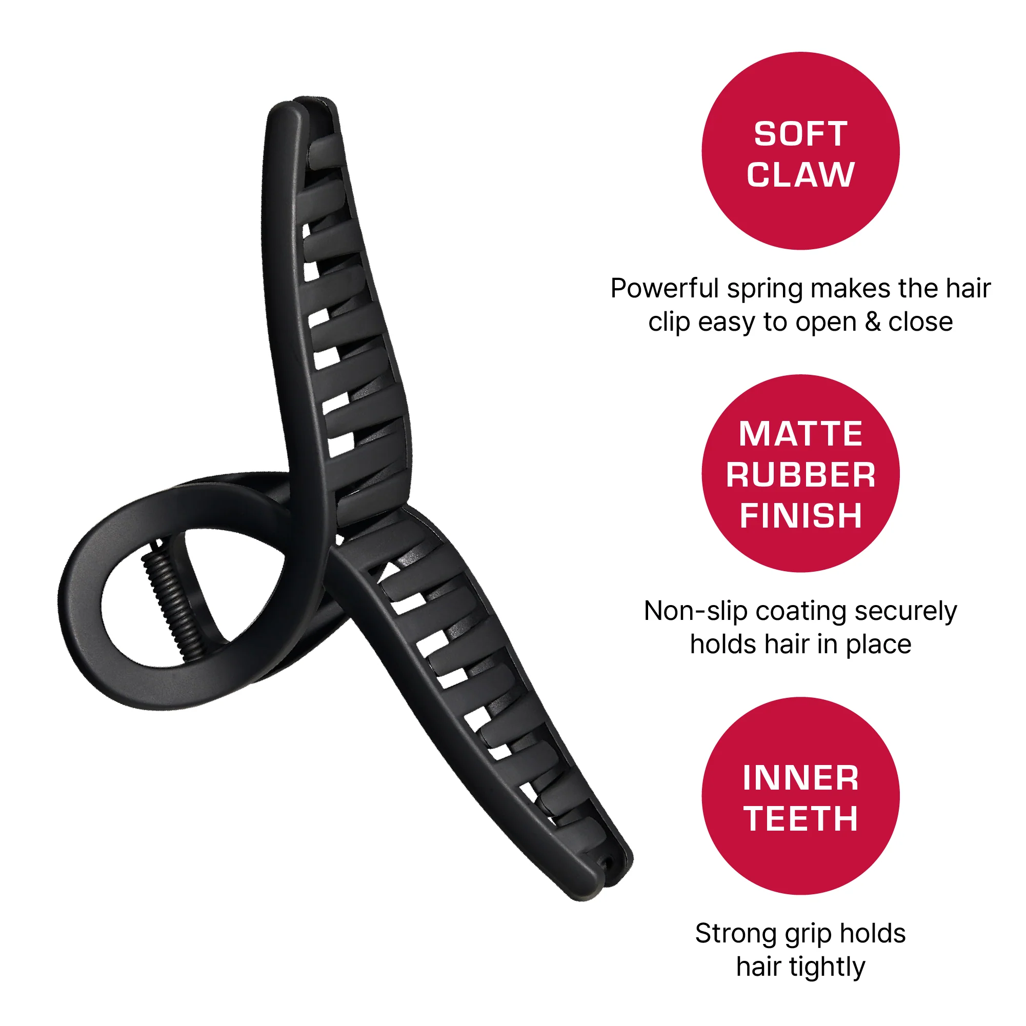 Red by Kiss Super Jumbo Matte Hair Claw Clip - Snag-Free Grip for Thick & Long Hair - Image 10