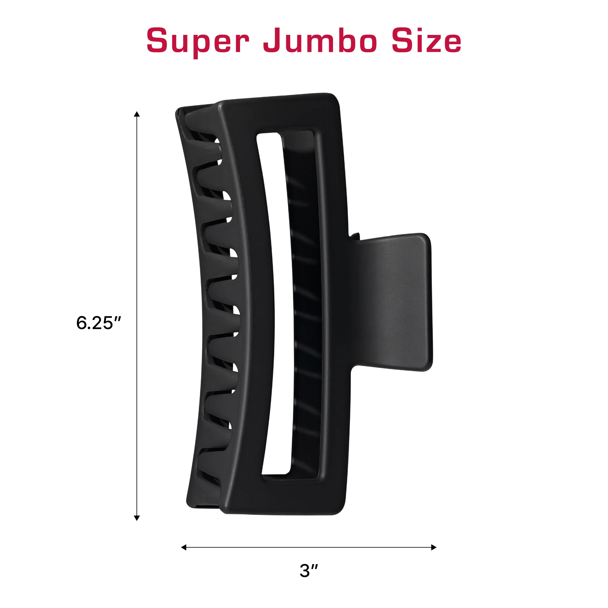 Red by Kiss Super Jumbo Matte Hair Claw Clip - Snag-Free Grip for Thick & Long Hair - Image 4