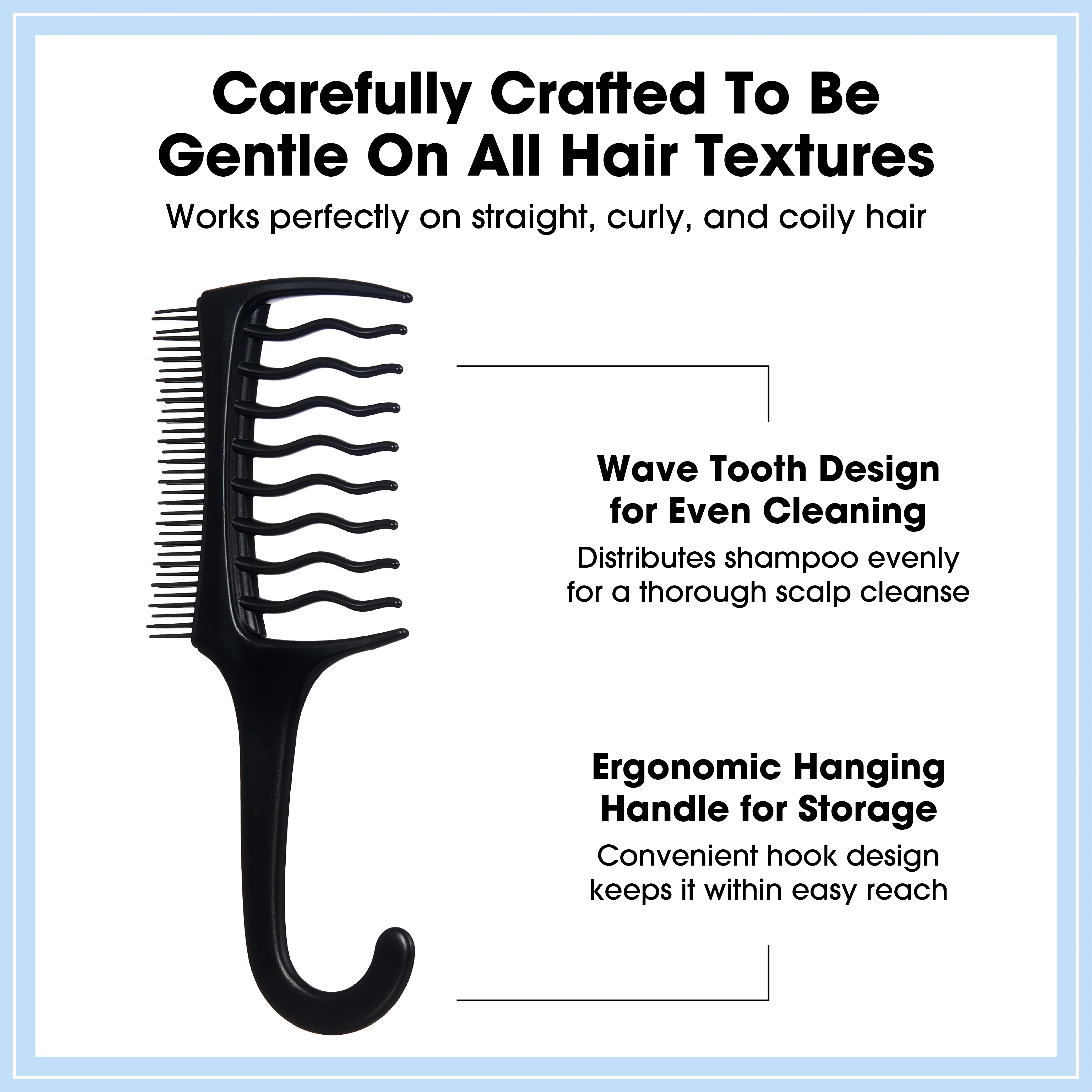 RED by KISS Waveup Duo Comb - Shampoo to Finish Detangling Comb for Smooth Styling - Image 4