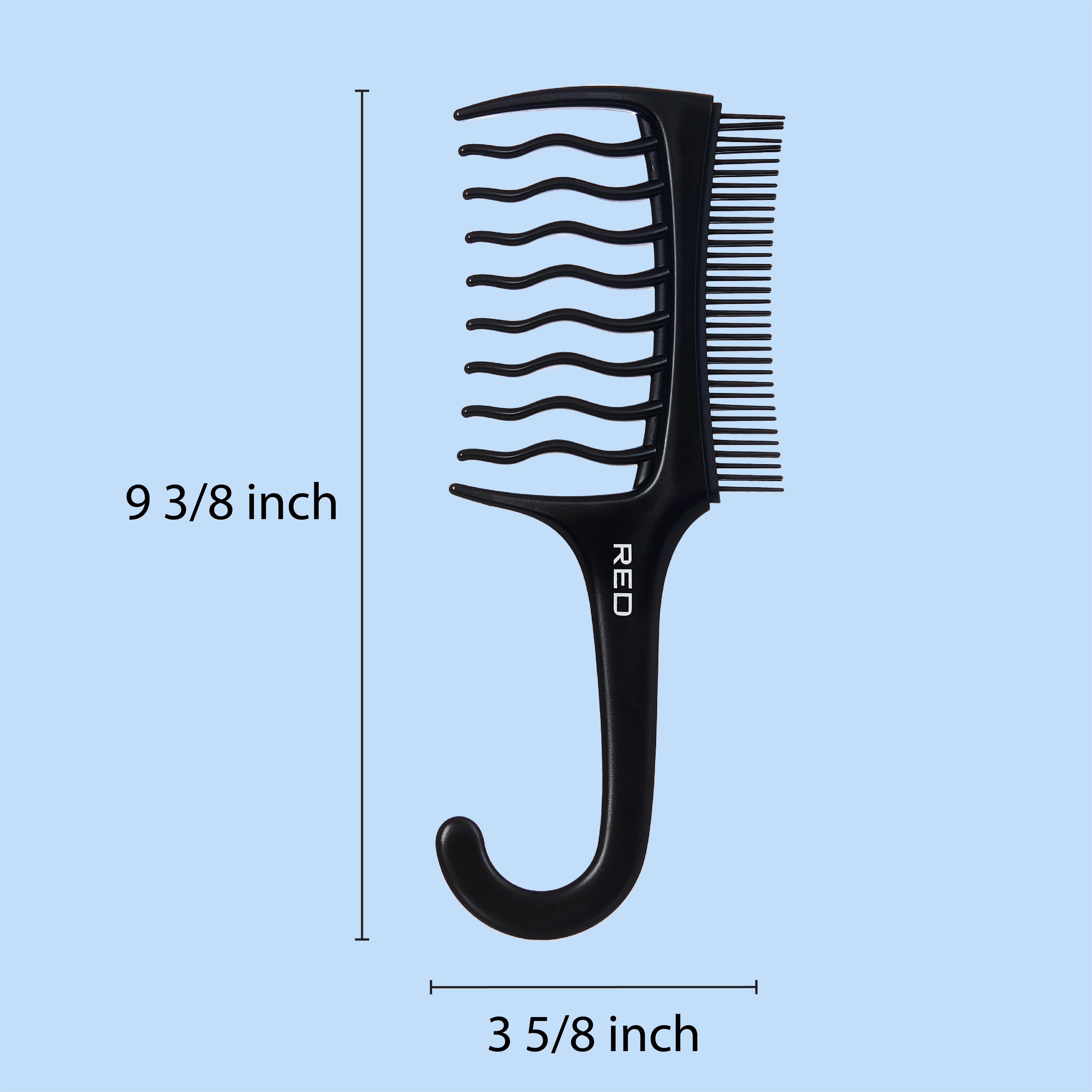 RED by KISS Waveup Duo Comb - Shampoo to Finish Detangling Comb for Smooth Styling - Image 5