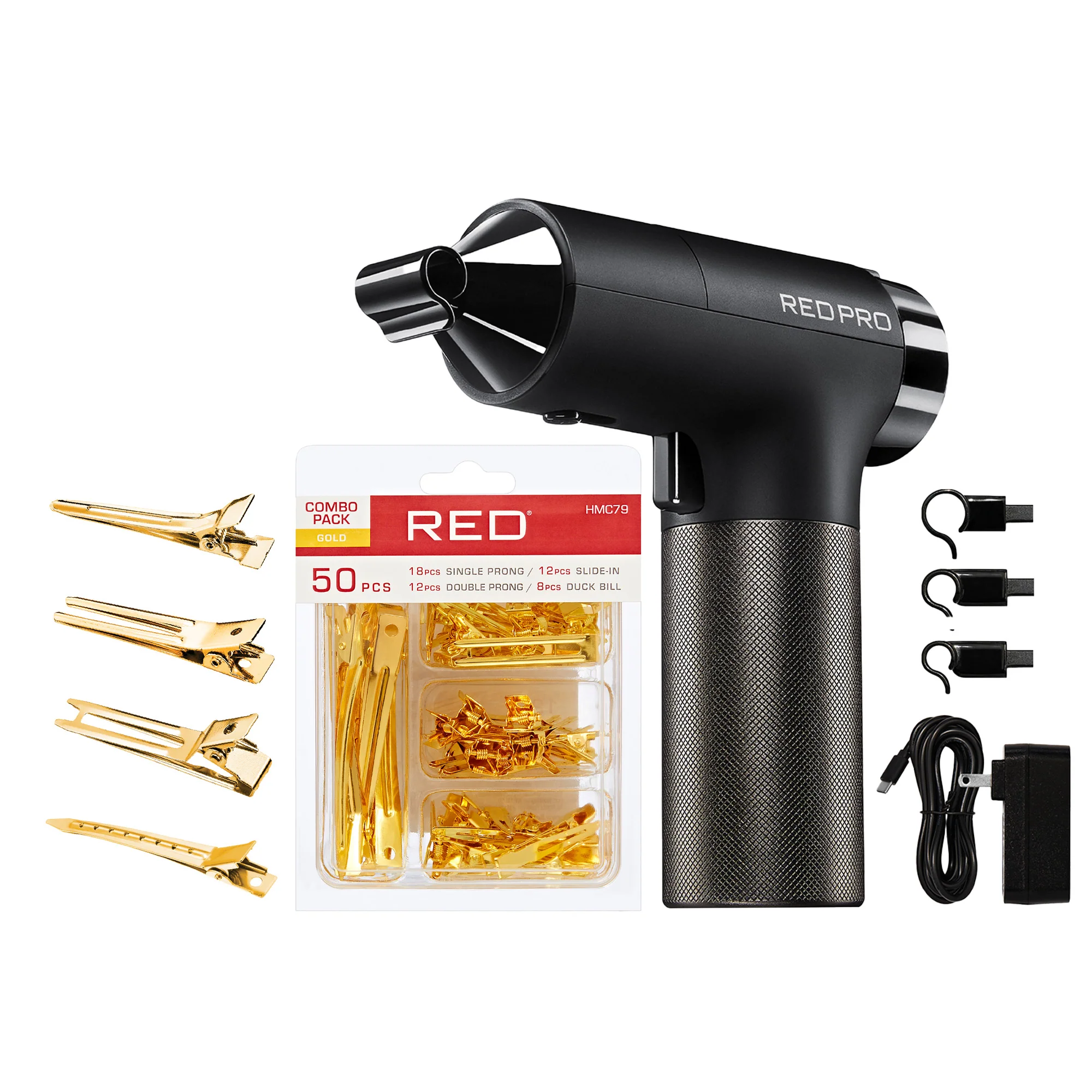 RED PRO LOC-KING Professional Bundle: Cordless Auto Loc Styler + Metal Sectioning Clips - Image 6