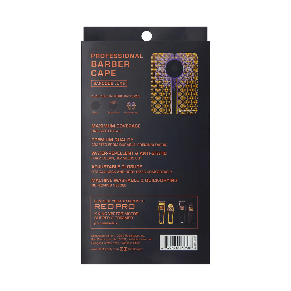 Red Pro Professional Barber Cape – Extra Large, Water-Resistant & Anti-Static - Image 12
