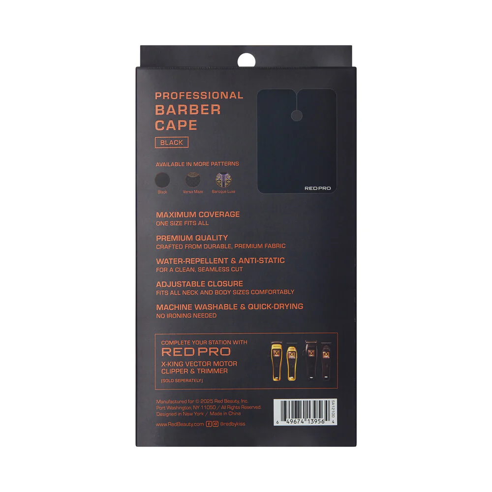 Red Pro Professional Barber Cape – Extra Large, Water-Resistant & Anti-Static - Image 6