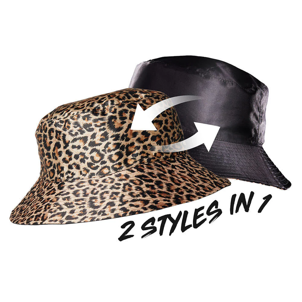 RED by KISS Reversible Satin Bucket Hat - Leopard - Image 4