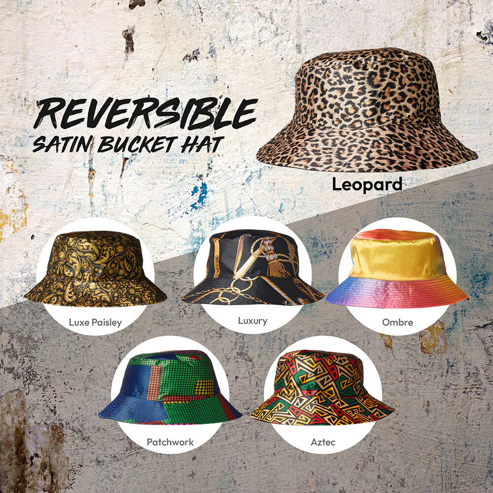RED by KISS Reversible Satin Bucket Hat - Leopard - Image 6
