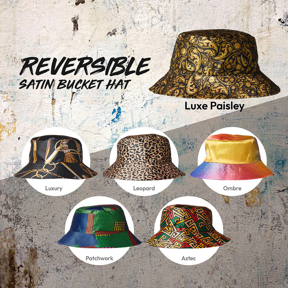 RED by KISS Reversible Satin Bucket Hat - Luxe Paisley - Image 5