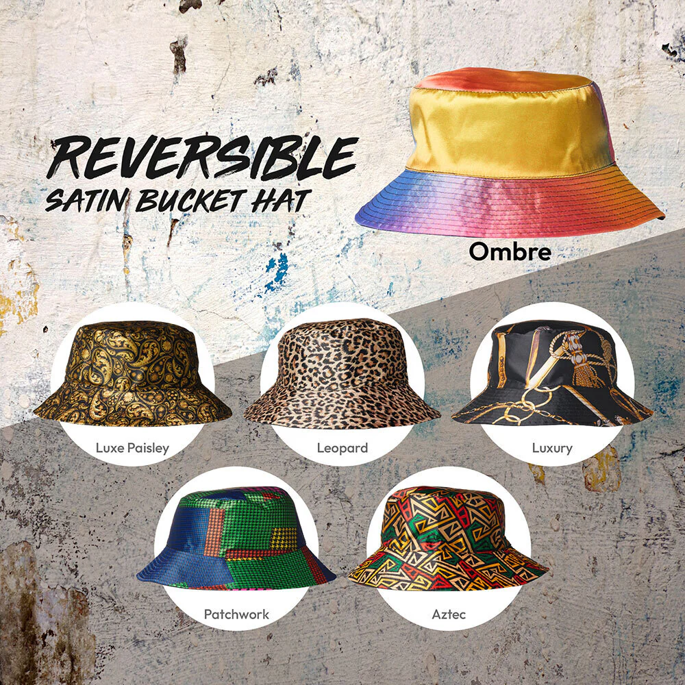 RED by KISS Reversible Satin Bucket Hat - Ombre - Image 5