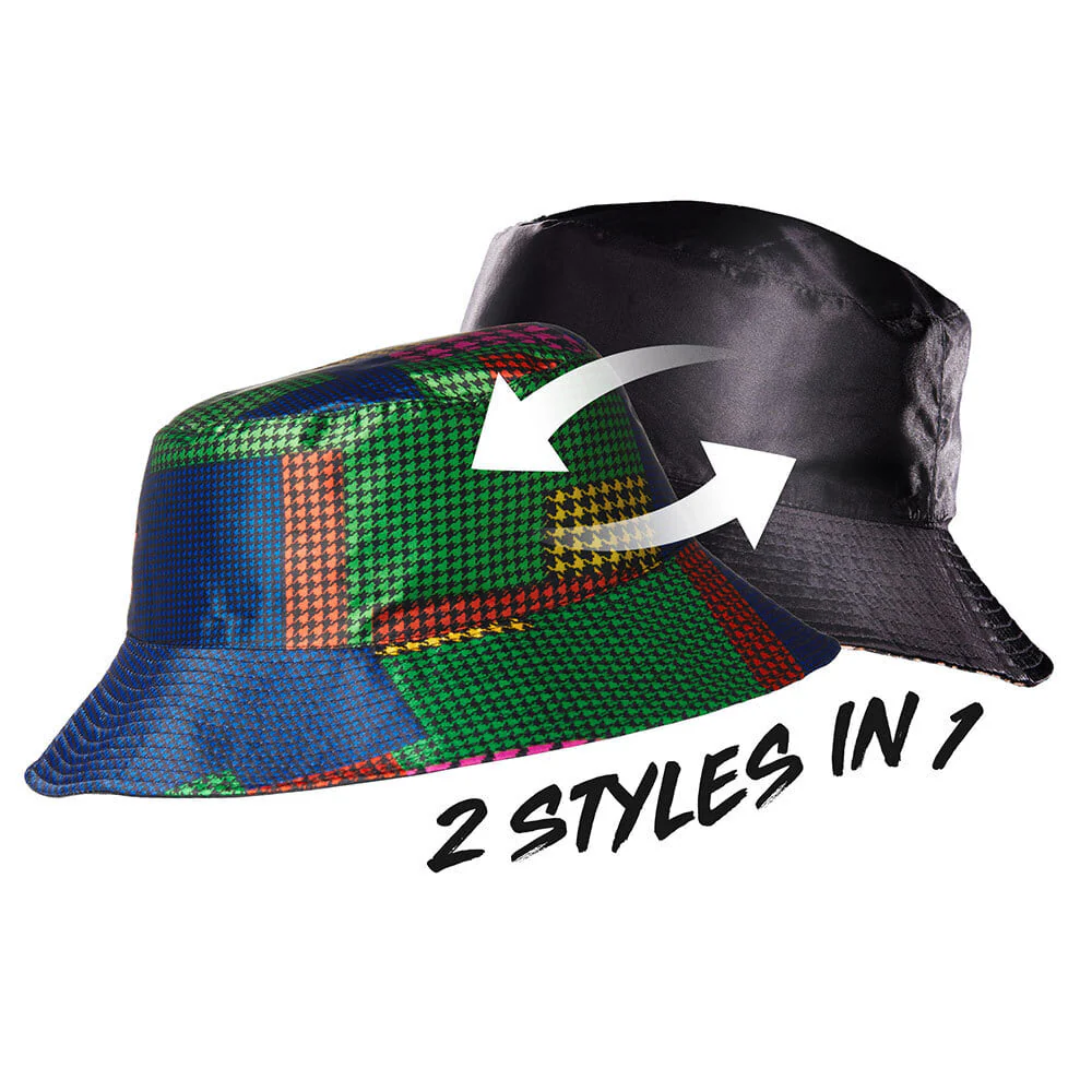 RED by KISS Reversible Satin Bucket Hat - Patchwork - Image 3