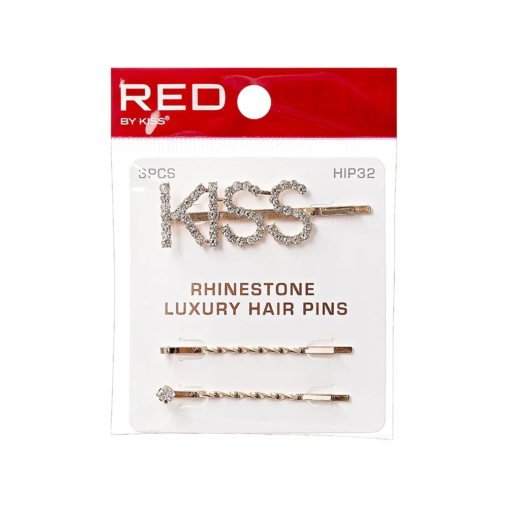 RED by KISS Rhinestone Bob Pin (3pcs) - Image 4