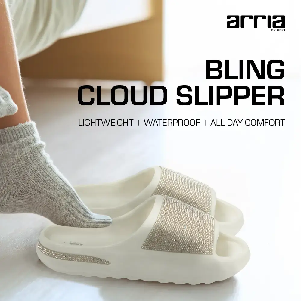 Arria Rhinestone Glitter Cloud Slippers – Open Toe Slides for Women & Men - Image 11