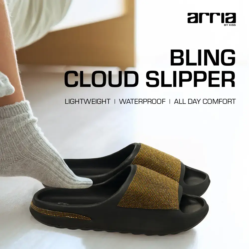 Arria Rhinestone Glitter Cloud Slippers – Open Toe Slides for Women & Men - Image 16
