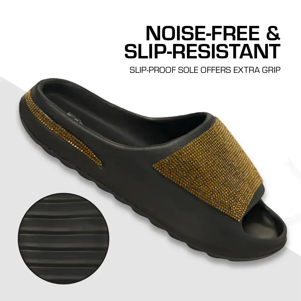 Arria Rhinestone Glitter Cloud Slippers – Open Toe Slides for Women & Men - Image 22