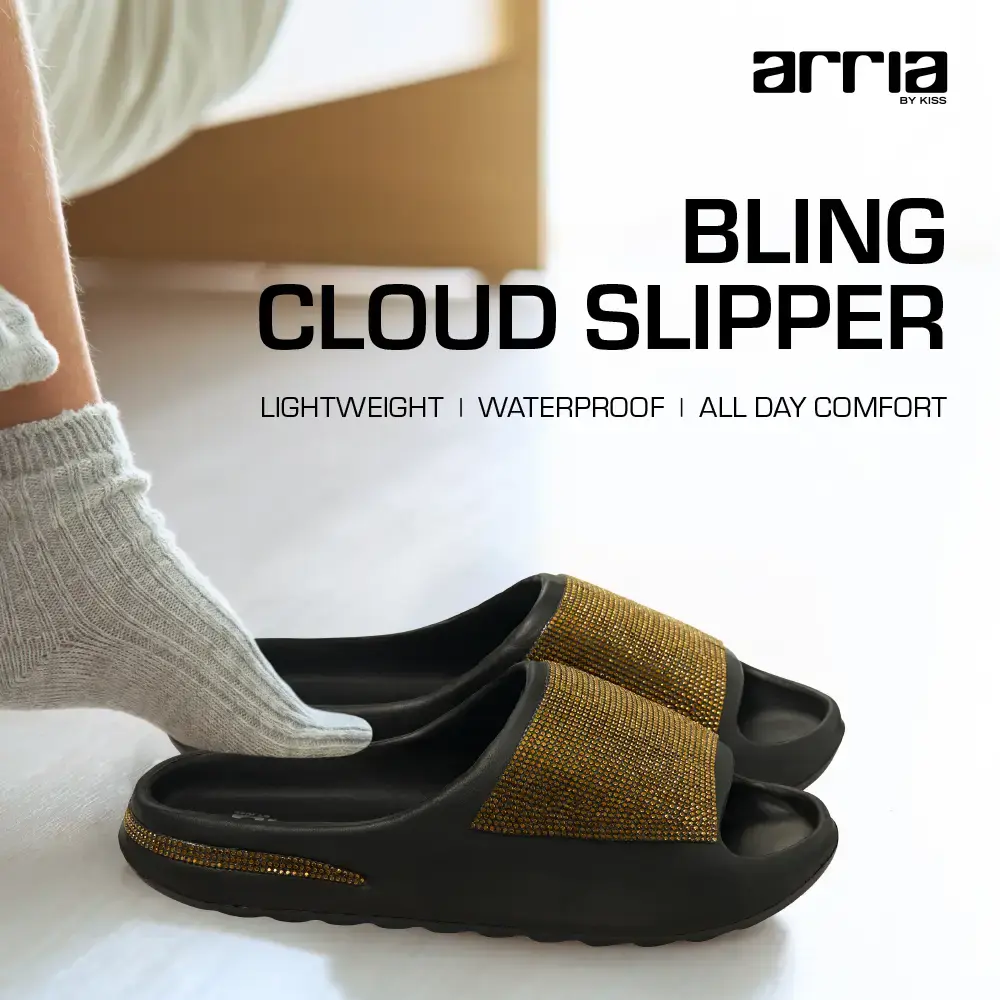 Arria Rhinestone Glitter Cloud Slippers – Open Toe Slides for Women & Men - Image 8