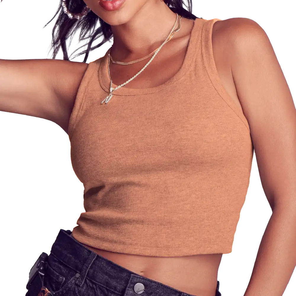 Arria Ribbed Crop Tank Top – Women’s Soft Slim Fit Scoop Neck Sleeveless Shirt - Image 14
