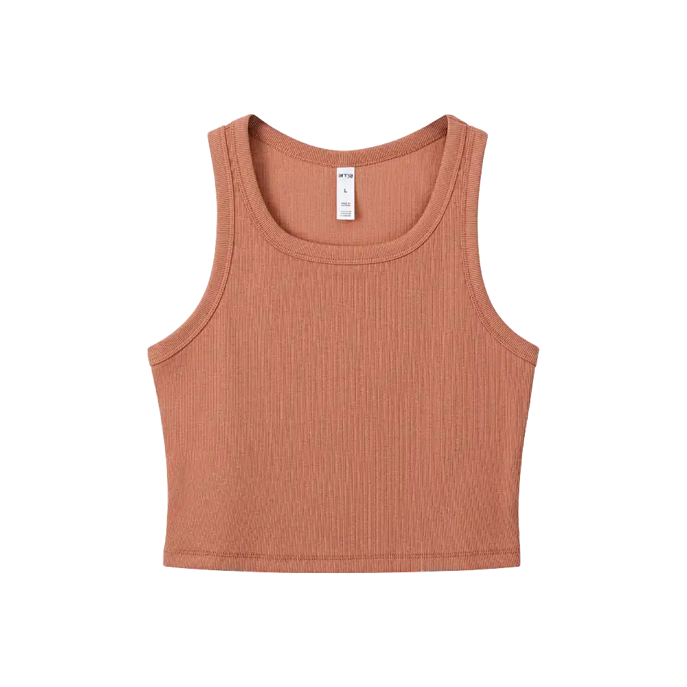 Arria Ribbed Crop Tank Top – Women’s Soft Slim Fit Scoop Neck Sleeveless Shirt - Image 18