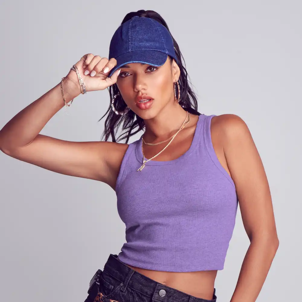 Arria Ribbed Crop Tank Top – Women’s Soft Slim Fit Scoop Neck Sleeveless Shirt - Image 21