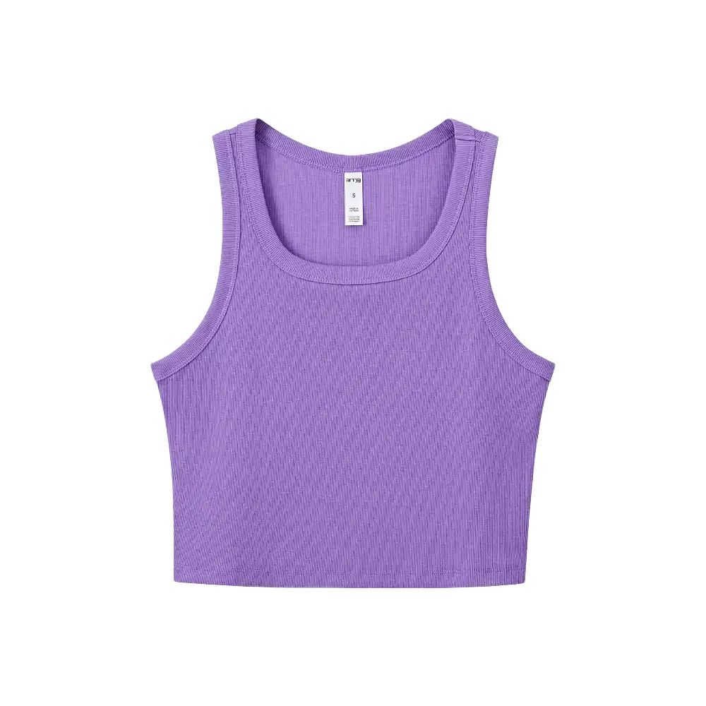 Arria Ribbed Crop Tank Top – Women’s Soft Slim Fit Scoop Neck Sleeveless Shirt - Image 24