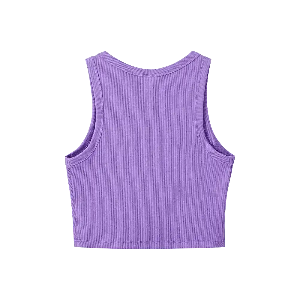 Arria Ribbed Crop Tank Top – Women’s Soft Slim Fit Scoop Neck Sleeveless Shirt - Image 25