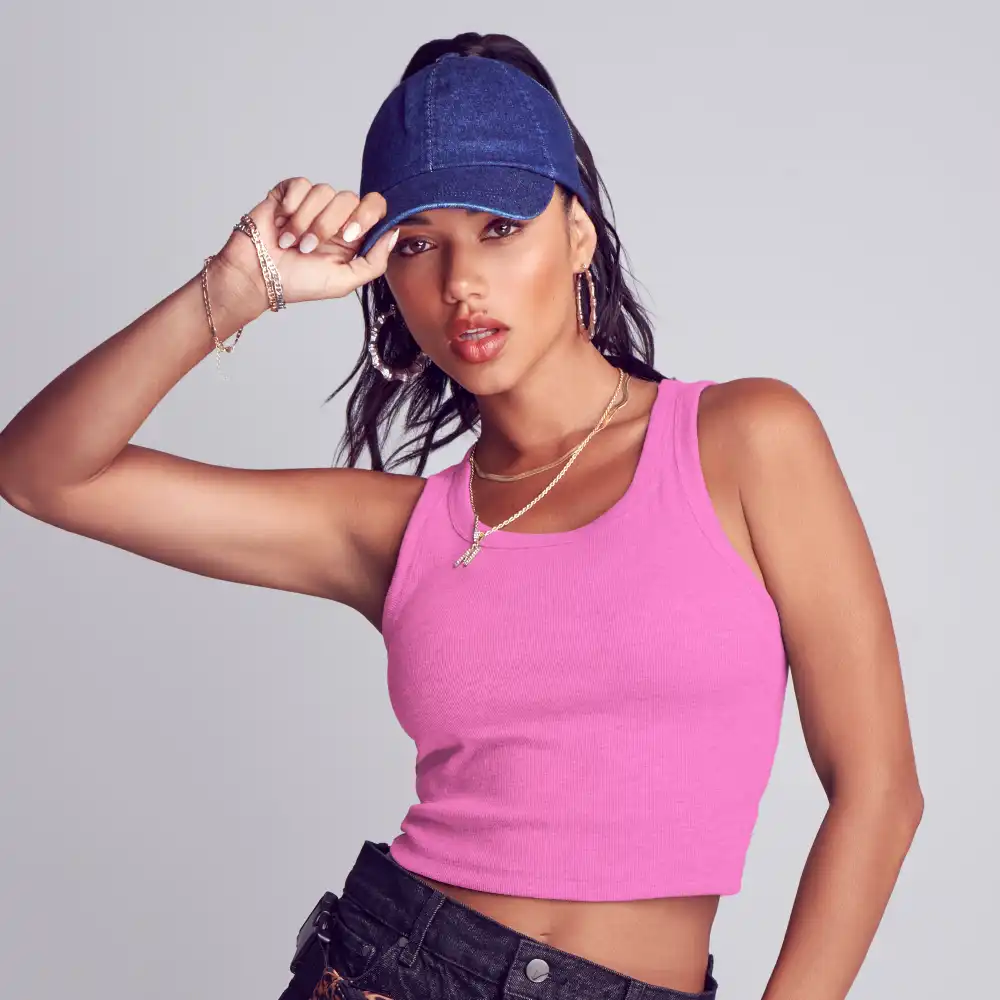 Arria Ribbed Crop Tank Top – Women’s Soft Slim Fit Scoop Neck Sleeveless Shirt - Image 27