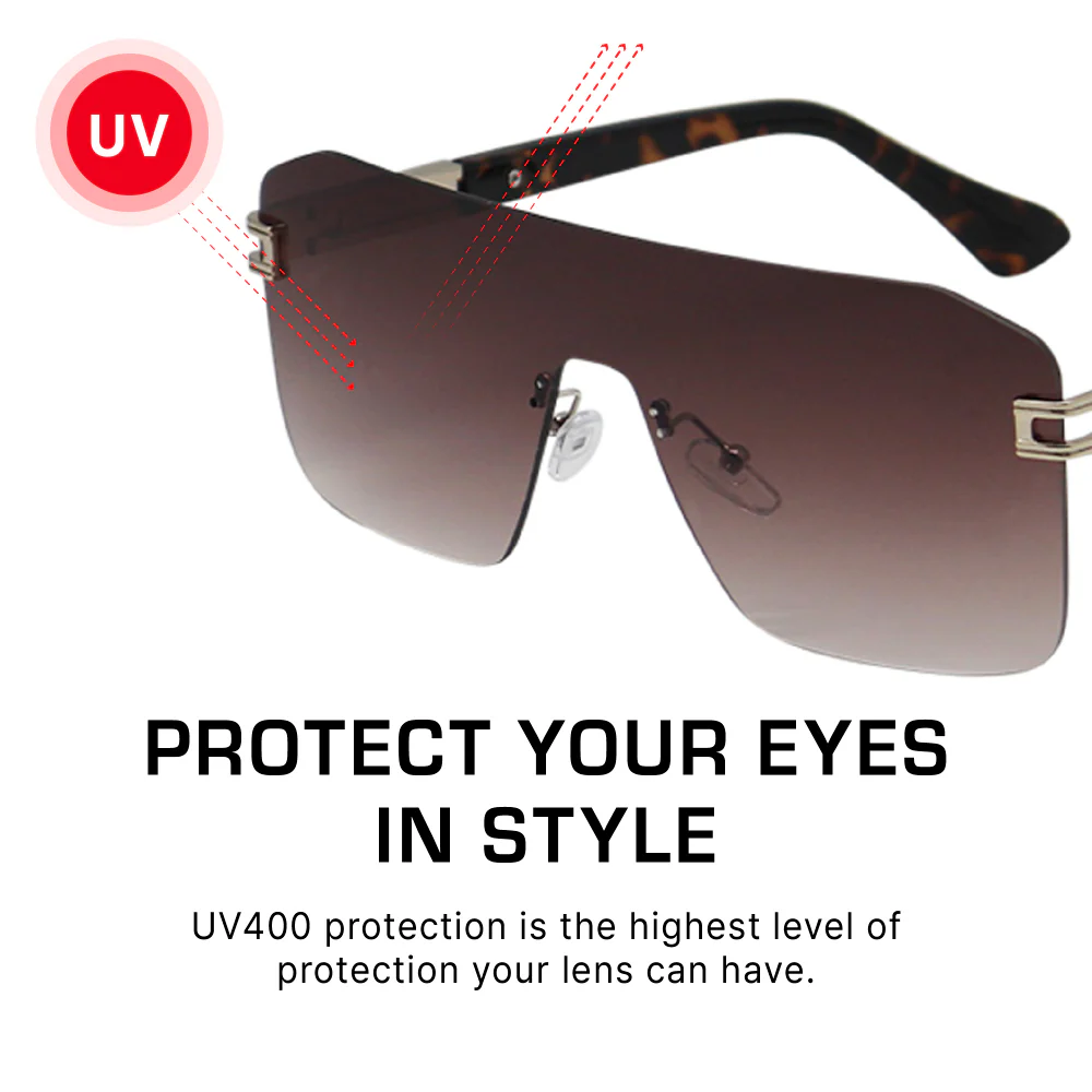 Mad Shade Rimless Flat Top Tinted Sunglasses #60 - Image 5
