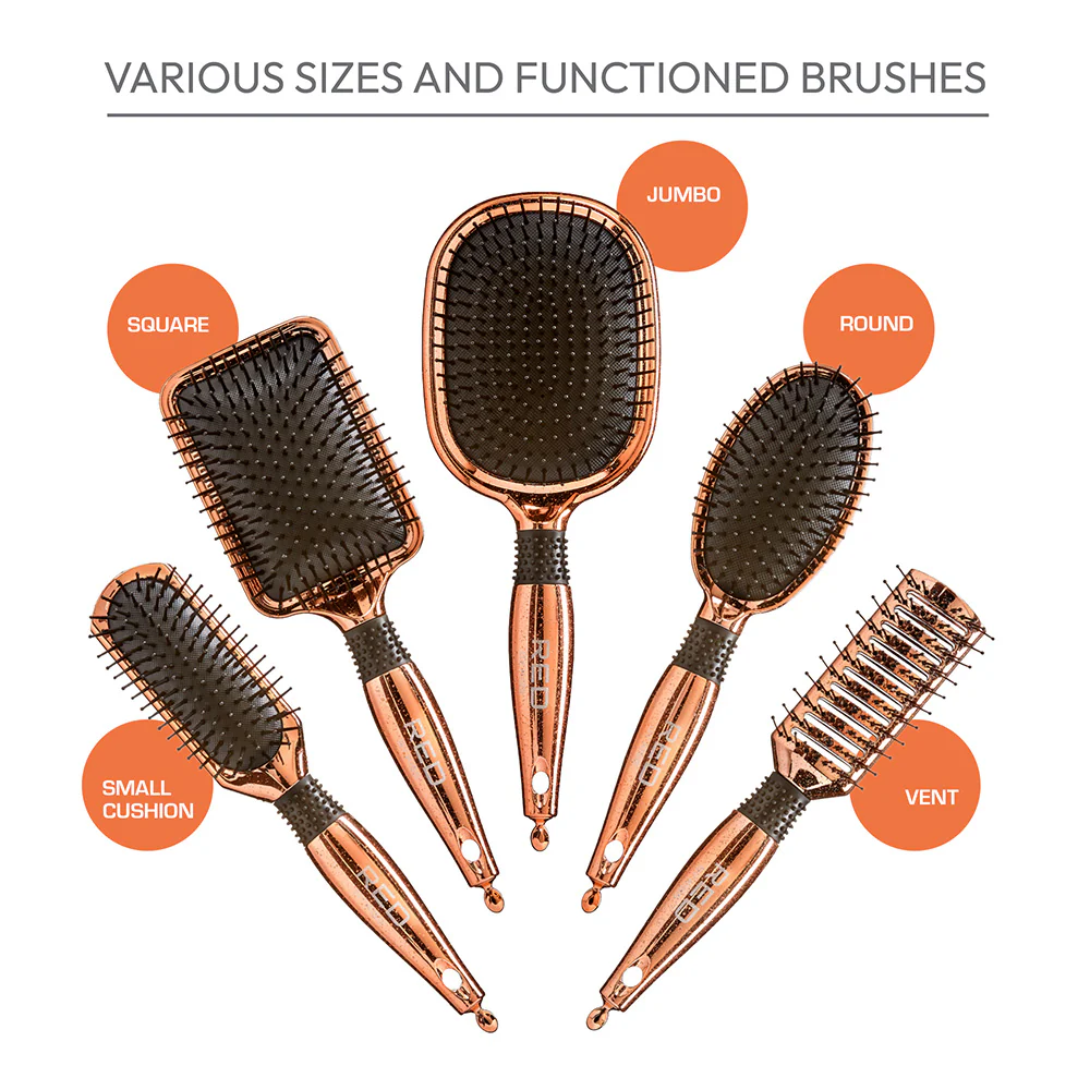 RED by KISS Rose Gold Chrome Paddle Brush - Image 4